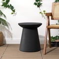 thumbnail image 5 of Hollie 18" Modern Drum Indoor/Outdoor Accent Table Pedestal, Black Frosted, 5 of 8