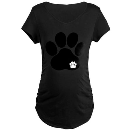 

CafePress - Double Paw Print Maternity Dark T Shirt - Maternity Dark T-Shirt