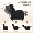 thumbnail image 5 of Alden Design Faux Leather Push Back Theater Recliner Chair with Footrest for Livingroom, Black, 5 of 11