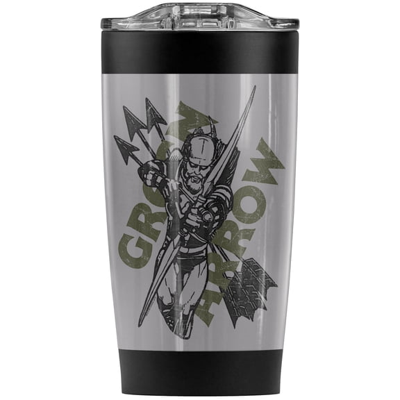 Justice League Green Arrow Archers Arrows Stainless Steel Tumbler 20 oz Coffee Travel Mug/Cup, Vacuum Insulated & Double Wall with Leakproof Sliding Lid | Great for Hot Drinks and Cold Beverages