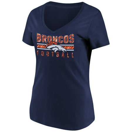 - Women's Majestic Navy Denver Broncos Game Day Style V-Neck T-Shirt