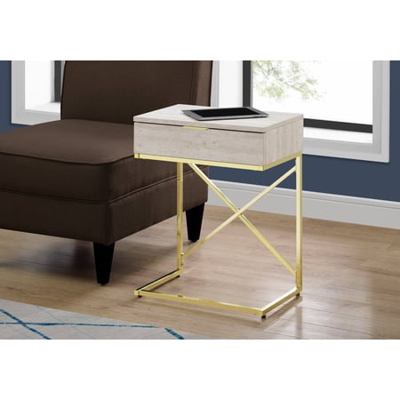 Coffee Tables Accent Table Side End Nightstand Lamp Storage Drawer Living Room Bedroom Beige Marble Look Laminate Gold Metal Contemporary Modern Wooden Coffee Tables
