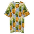 thumbnail image 3 of Hand Drawn Watercolor Pineapple Sleepshirts For Sleeping Travels Loose Sleepdress Pajama Dress Soft Nightdress Sleepwear, 3 of 7