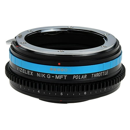 Vizelex Polar Throttle Lens Mount Adapter - Nikon Nikkor F Mount G-Type D/SLR Lens to Micro Four Thirds (MFT, M4/3) Mount Mirrorless Camera Body with Built-In Circular Polarizing