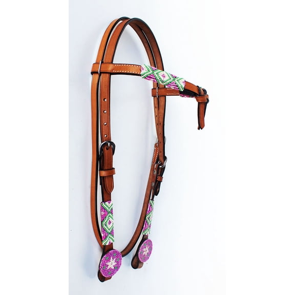Horse Show Bridle Western Leather Headstall  7941HB