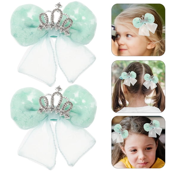 LOLIPPYY 2Pcs Cute Hair Clips Light Green Hairstyle Design for Girls Special Occasions