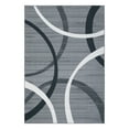 thumbnail image 4 of GlowSol 4' x 6' Area Rug Modern Geometric Circles Throw Carpet Anti-Slip Stain-Resistant Rug for Dining Room, Grey, 4 of 7