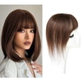 thumbnail image 4 of viviaBella Human Hair Topper - 5.1" x 5.1" Clip-In & Seamless Solution for Thinning Hair - Medium Chotolate Brown, 8Inch Thick Silk Base for Women, 4 of 4