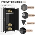 thumbnail image 3 of SteeLoong Adult Modern Steel Armoire,Wardrobe Storage Closet with 2 Doors and Shelves,Black Clothes Storage Cabinet with Hanging Rod, 3 of 8