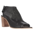 thumbnail image 1 of Womens STEVEN by Steve Madden Suzy Perforated Open Toe Heel Ankle Booties - Black, 1 of 7