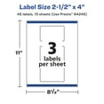 thumbnail image 6 of Avery Removable Rectangle Labels, 2.5" x 4", 45ct, 6 of 10
