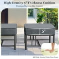 thumbnail image 5 of PARKWELL Outdoor Patio Ottoman Set of 2,Metal Seat Foot Rest Side Table with Luxury 5-Inch Thick Cushions for Front Porch Deck,Black/Dark Gray, 5 of 8