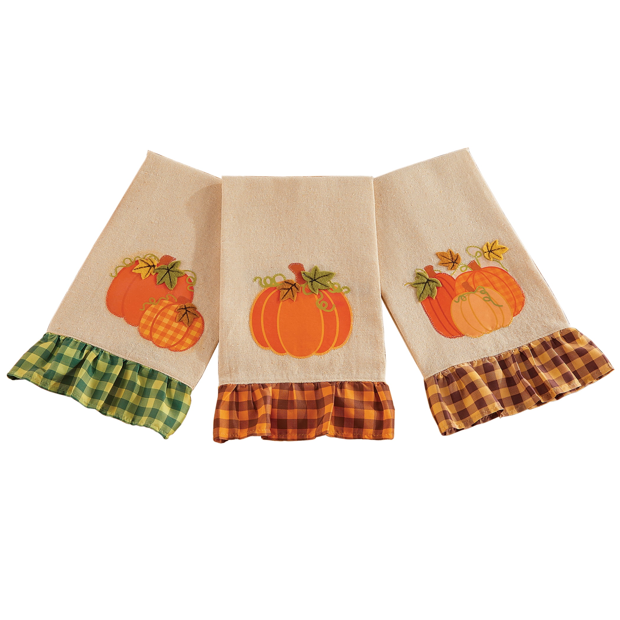 Fall Thanksgiving Kitchen Towel Bundle Sunflowers & Pumpkins 3 Towel Bundle 