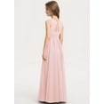 thumbnail image 2 of Drtj Kid Teen Girls Bridesmaid Dress A-line Scoop Floor-Length Chiffon Sleeveless Dress, 2 of 5