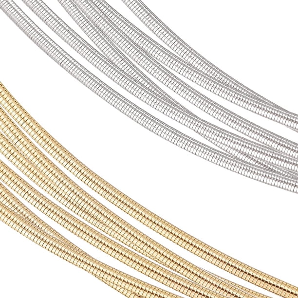 Alambre flexible redondo de calibre 18 - Alambre de cobre en espiral dorado y plateado para decoración de prendas, bordados y fabricación de joyas