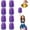 Colorful+Purple, variant on 8 Pcs Cheerleading poms,pom poms Cheerleading with Finger for Rooters Cheering Squad Team Spirit Sports (Colorful+Gold)