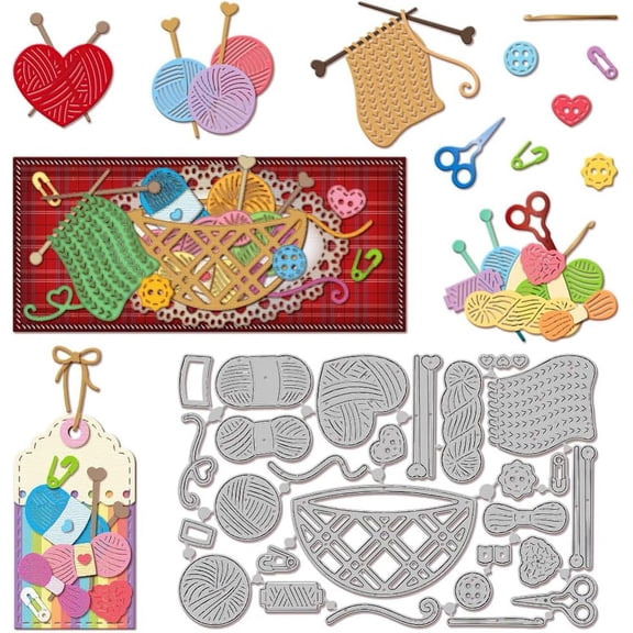 Sewing Needle Thread Cutting Dies for Card Making Knitting Metal Die Cuts Cutting Dies Templates