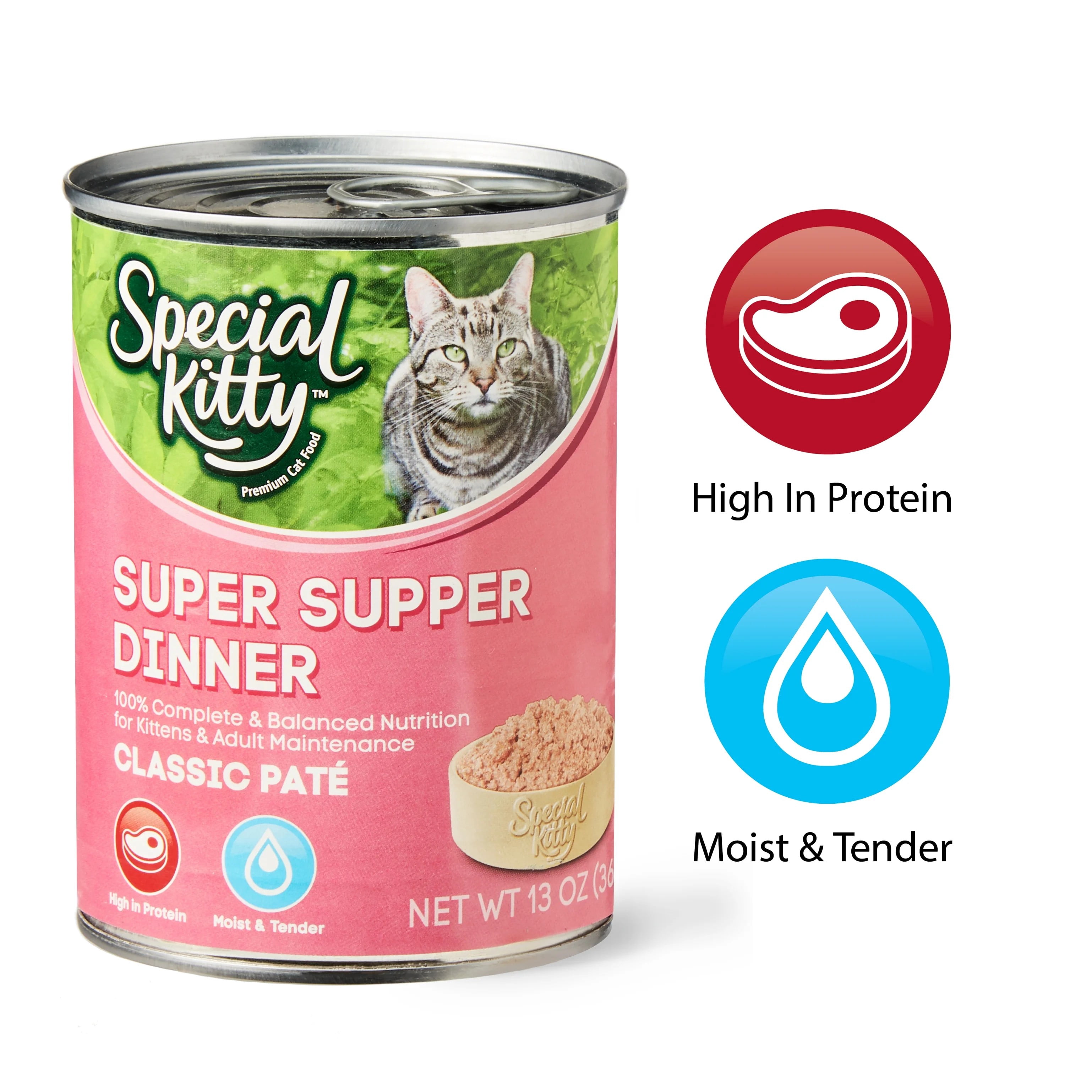 Special Kitty Super Supper Dinner, Classic Pate Wet Cat Food, 13 oz