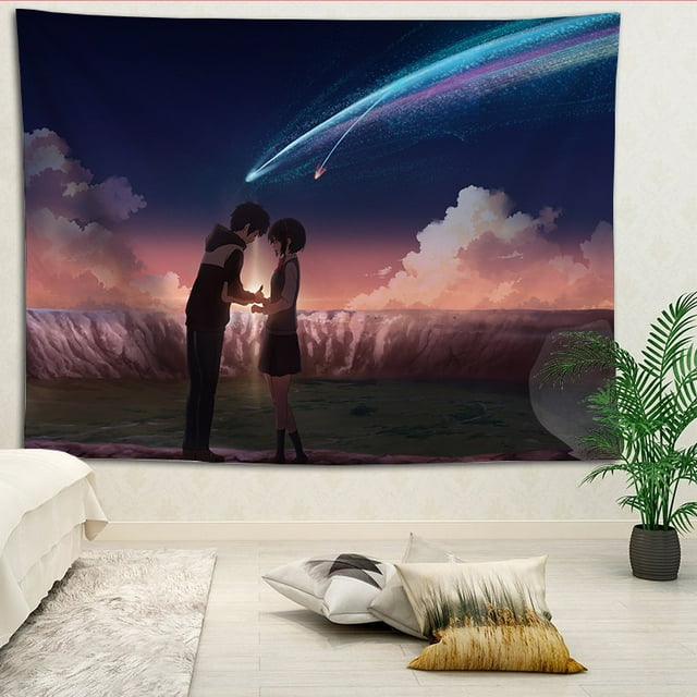 Tapiz decorativo para colgar en la pared Makotos Shinkais Your Name Anime
