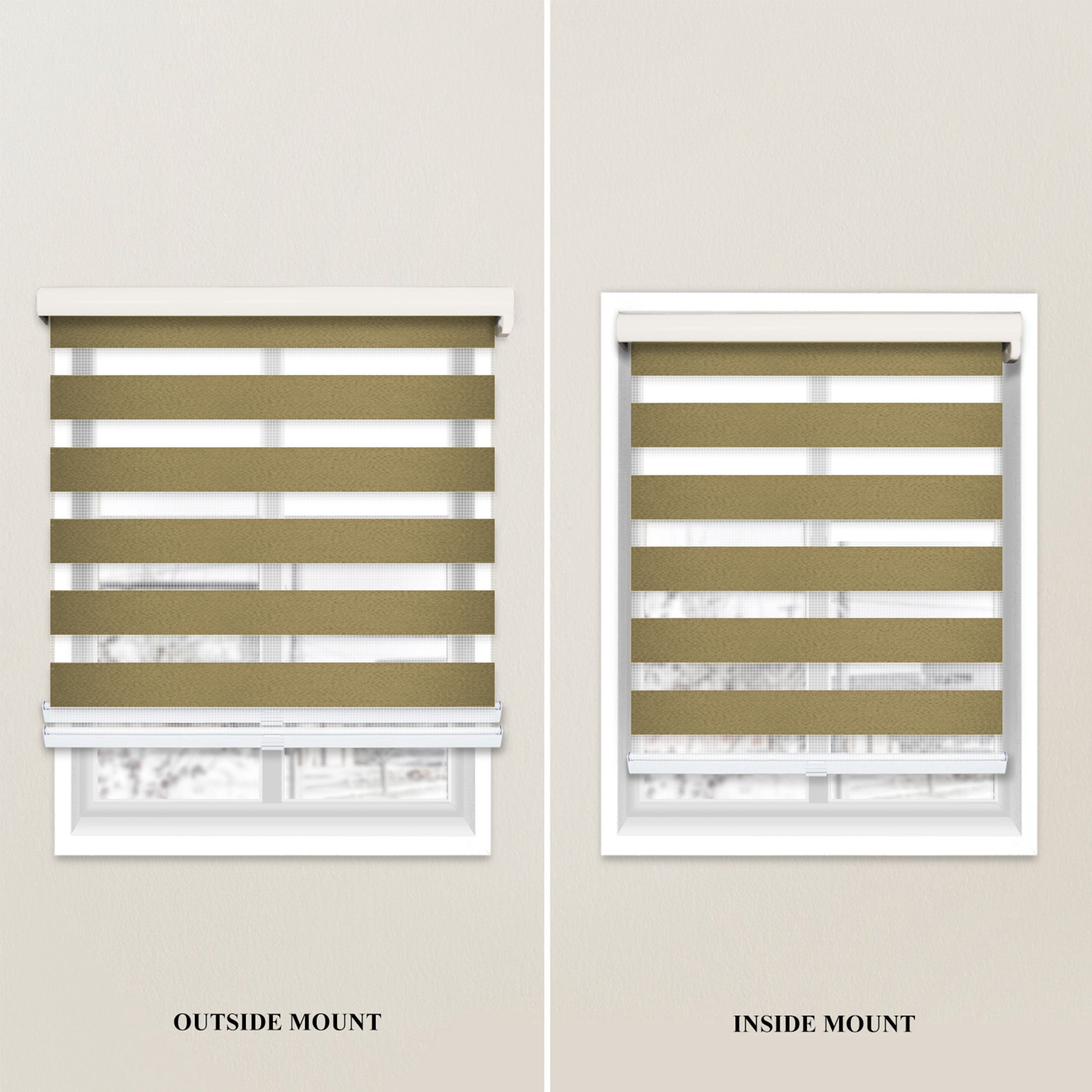 CHICOLOGY Blackout Zebra Roller Shades |64.75"W X 72"H| Dual Layer Light Filtering Blinds | Cordless Window Shades for Home & Office | Easy Install | Sable