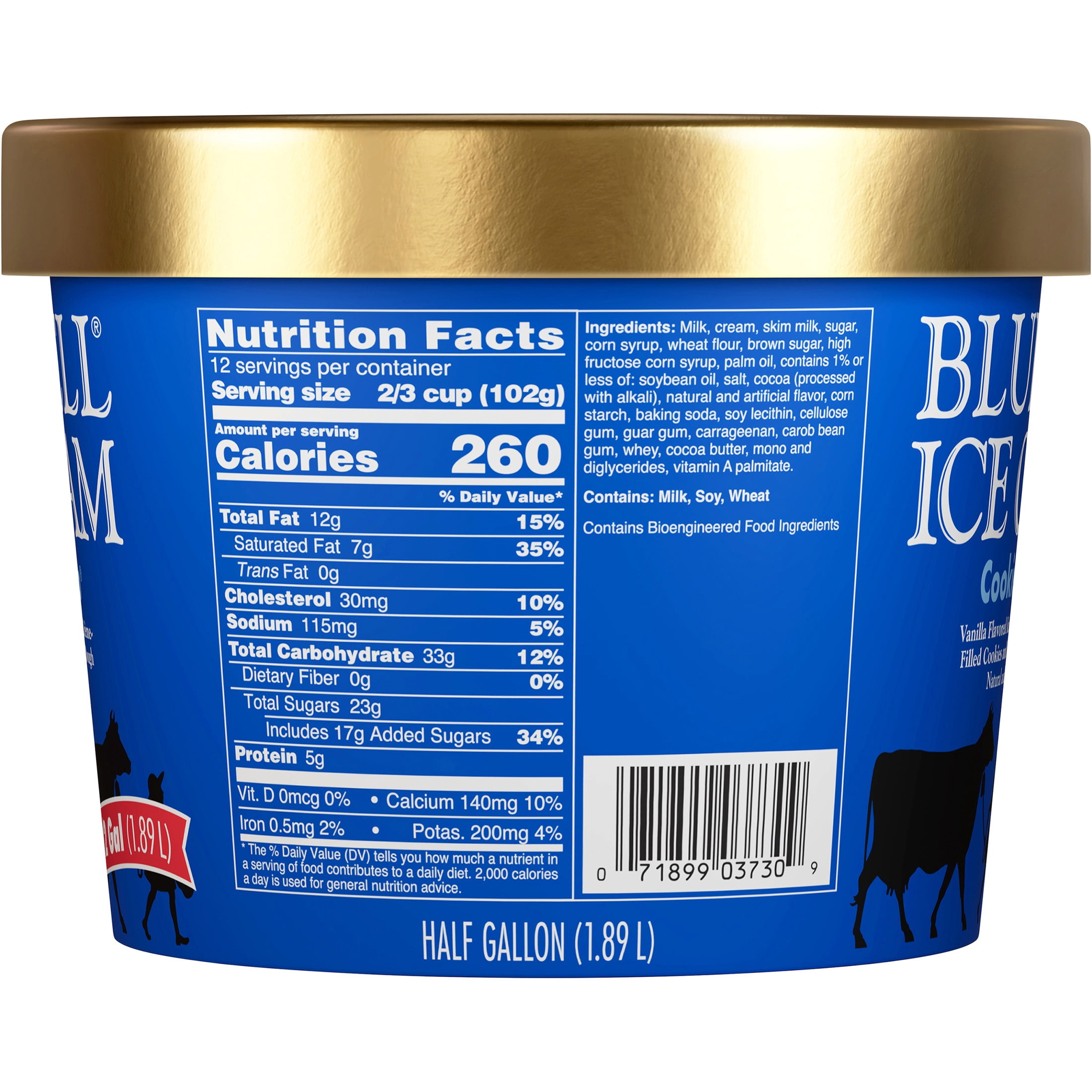 Blue Bell Cookie Two Step® Ice Cream Half Gallon, 64 fl oz