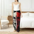 thumbnail image 4 of Salouo Red And White Screaming Demon Skull Print Women's Pajama Pants Casual Loose Sweatpants PJs Flowy Pants Drawstring Palazzo for Women Wide Leg Pants Lounge Pajama -Medium, 4 of 8