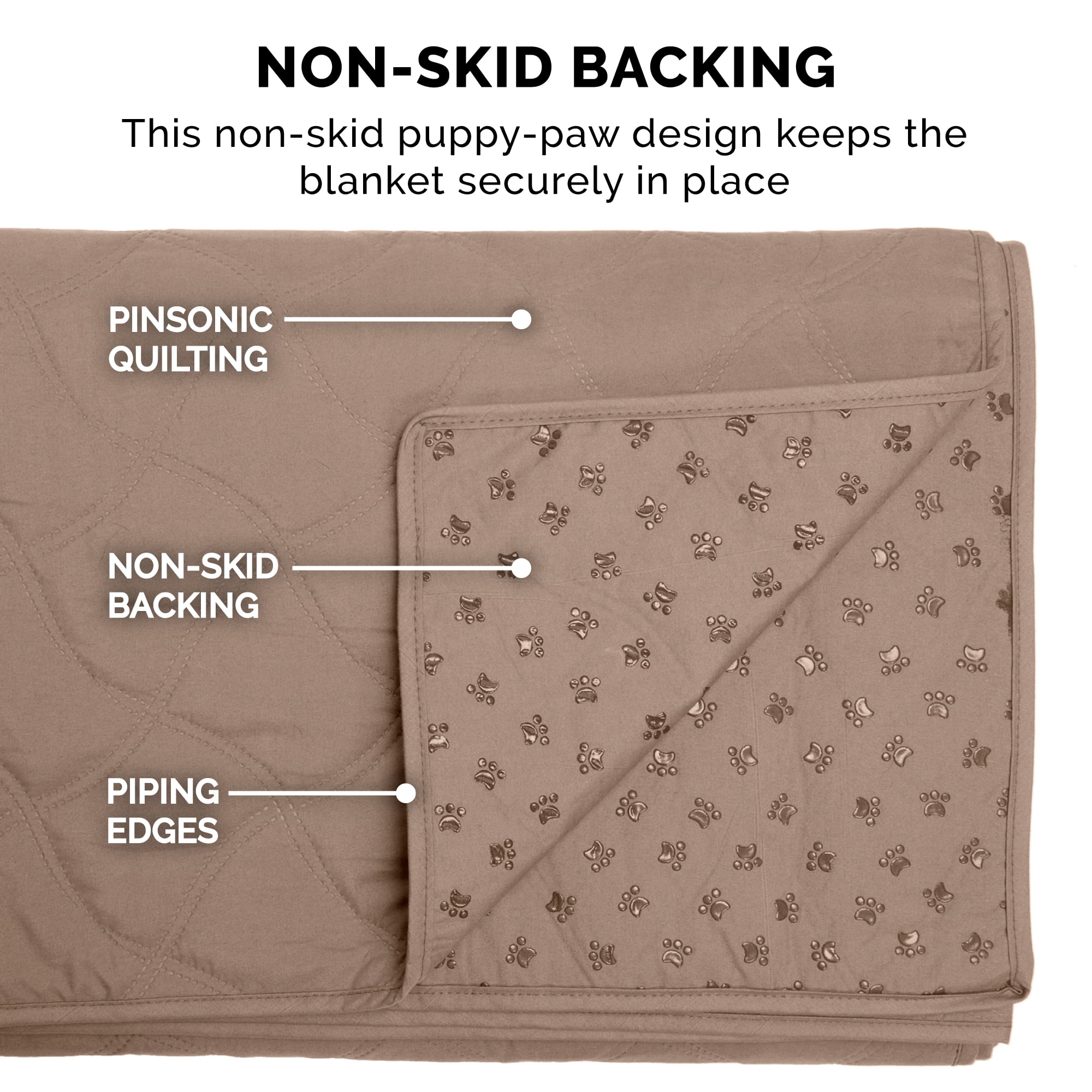FurHaven Quilted Twill Waterproof Bed & Furniture Protector, Brownstone, Large/Queen, 1 Count