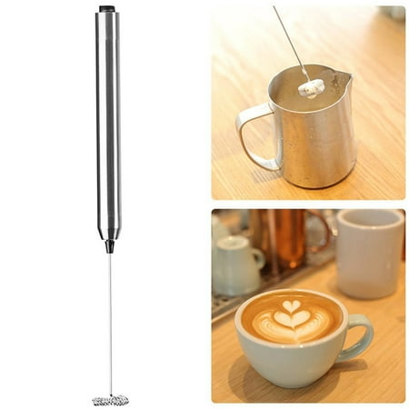 Jeobest Electric Milk Frother - Handheld Electric Foam Maker - Handheld Milk Frother - Stainless Steel Electric Handheld Mixer Blender Milk Foamer Maker For Coffee Latte Cappuccino Hot Chocolate