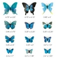 thumbnail image 7 of Wrapables 3D Double Wings Butterfly Decorative Wall Decor Stickers, Decals for Bedroom (24 pcs), Blue, 7 of 7