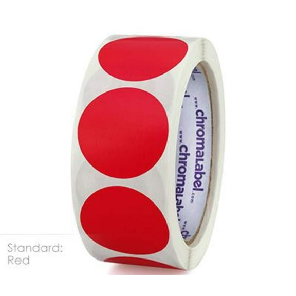 1-1/2" Removable Color-Code Round Dot Inventory Labels: 500/Roll