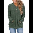 thumbnail image 1 of Sudadera con Capucha de Moda para Mujer, de Larga y Cuello en V, Informal, para Otoño e Invierno. Verde XL, 1 of 7