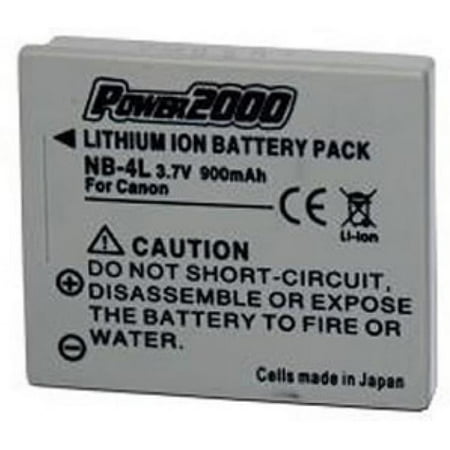 Power2000 NB-4L 3.7V 900mAh Rechargeable Lithium-Ion Battery for Canon PowerShot Digital Cameras