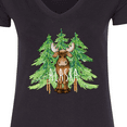 thumbnail image 4 of Inktastic Alaska Moose and Trees Women's V-Neck T-Shirt, 4 of 5