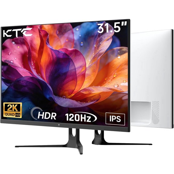KTC 32 Inch 2K Computer Monitor, QHD (2560 x 1440) 120Hz Monitor with IPS Panel, Adaptive Sync, HDR10, HDMI/DP, Tilt Adjustable, VESA Compatible, Eye Care PC Monitor for Office Gaming, White