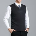 thumbnail image 2 of Pxiakgy Sweater Vest Men Mens Fashion Casual V Neck Bottomed Plaid Shirt Sleeveless Sweater Vest Sweaters for Men Size: M-3Xl, 2 of 4