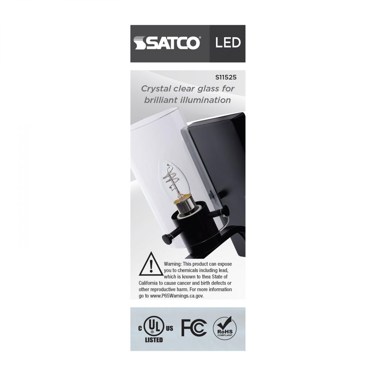 Satco S11525 B11 LED Light Bulbs 4W 120V 2700K E12 Candelabra Base Dimmable (6 Pack)