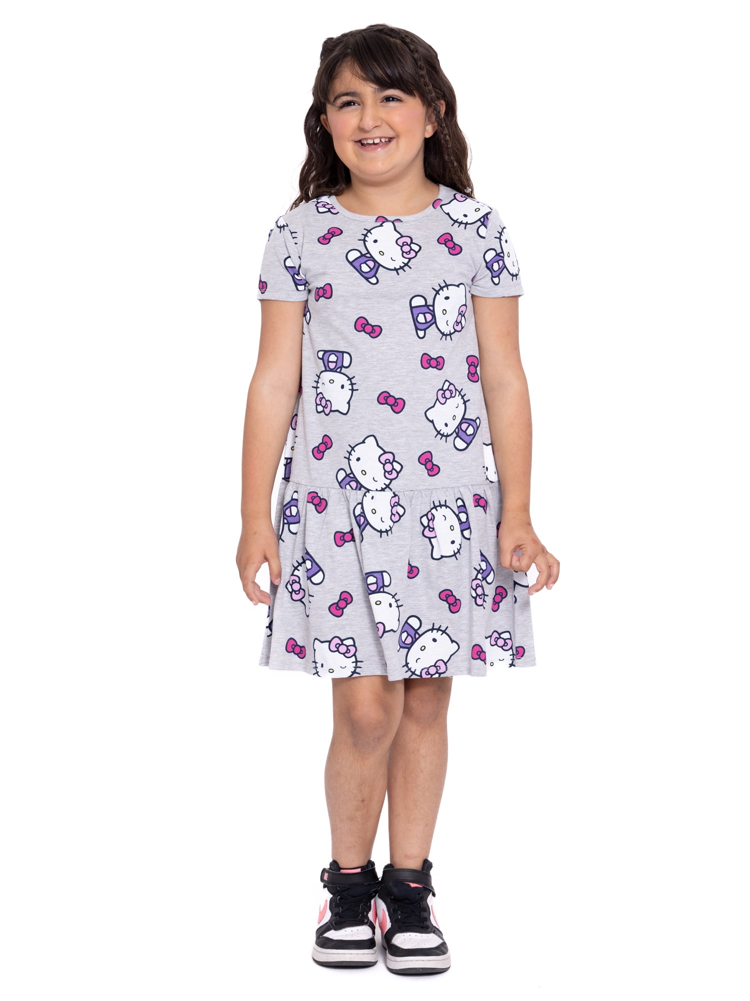 Hello Kitty Girls Short Sleeve Dress, Sizes 4-12