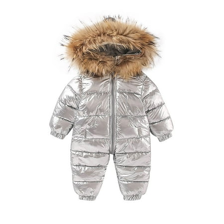 

Utoimkio Baby Girl Rompers 0-3 Months Autumn Winter Infant Toddler Baby Girls Boys Long Sleeved Down Cotton Coat Hooded Romper Zippered Jumpsuit Crawling Suit