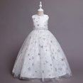 thumbnail image 4 of ATOGUTA Dress for Girls Snowflake Pattern Mesh Princess Long Dress White, Sizes 5T-14, 4 of 5