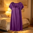 thumbnail image 4 of Aofany Women's Charming Satin Nightgowns Silk Sleepshirt Solid Sleep Dress Half Sleeve Sleepwear, 4 of 7