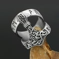 thumbnail image 2 of Mens Viking Hammer Ring Stainless Steel Geometric Design Vintage Norse Mythology Inspired Adornment Of Quality, 2 of 5