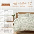 thumbnail image 6 of Farmhouse Sage Green Floral Bedding Duvet Cover Set Full Size 4 Pieces Linen Boho Paisley Flower Rustic Bedding Set with Zipper Closure, 1 Comforter Cover 86x86 Inches 1 Flat Sheet & 2 Pillow Cases, 6 of 7
