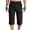 Black, variant on biudgviw Men's Capri Pants Button Waist Outdoor Work Shorts Lightweight Below Knee Length Hiking Cargo Shorts with Multi Pockets