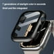 thumbnail image 5 of Estuche para reloj con protector de marco de vidrio para pantalla para Apple Watch (negro amarillo 44 mm), 5 of 6