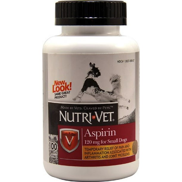 NutriVet Aspirin 120 mg for Small Dogs, 100 Tablets