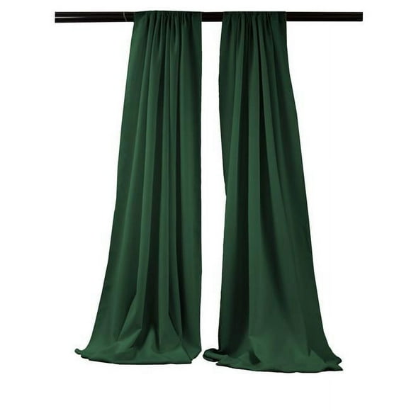 LA Linen BDpop96x58-Pk2-GreenHuP20 Drapé de Fond en Popeline de Polyester, Vert Chasseur - 96 x 58 Po. - Lot de 2