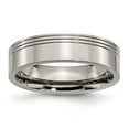 thumbnail image 1 of Solid Titanium Grooved 6mm Wedding Band Ring Size 8.5, 1 of 7