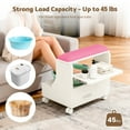 thumbnail image 2 of Advwin Pedicure Foot Rest with Storage, PU Cushion, Pull-Out Tray & Locking Wheels, Professional Mobile Pedicure Cart Foot Bath Trolley for Salon, Massage & Home Use, White+Pink, 2 of 13