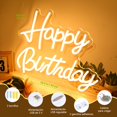 thumbnail image 4 of LEKOU Letreros de Neon Dorado Feliz Cumplea&ntilde;os, Letrero de Ne&oacute;n Happy Birthday con Interruptor Regulable, Ne&oacute;n de Feliz Cumplea&ntilde;os Alimentado por USB para B, 4 of 7