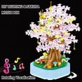 thumbnail image 5 of HI-REEKE Flower Building Block Set Sakura Tree Music Box Building Kit Plastic Toy Gift for Girl Pink, 5 of 6
